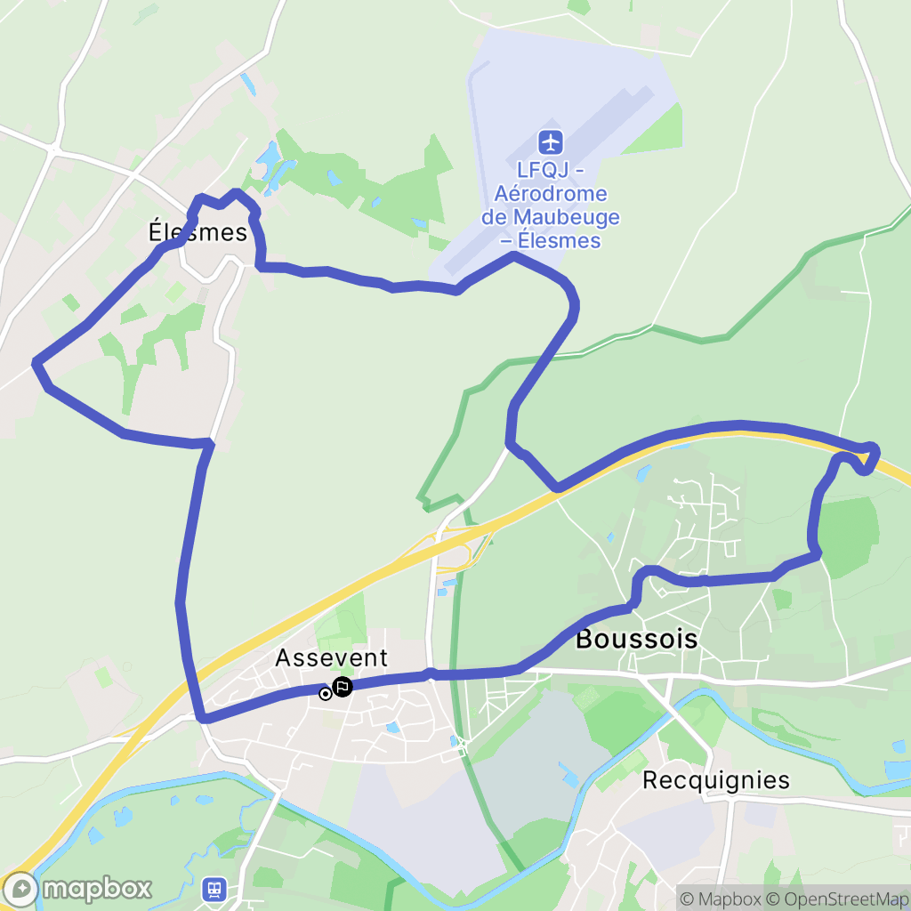 Assevent : carte du parcours de randonnée - France