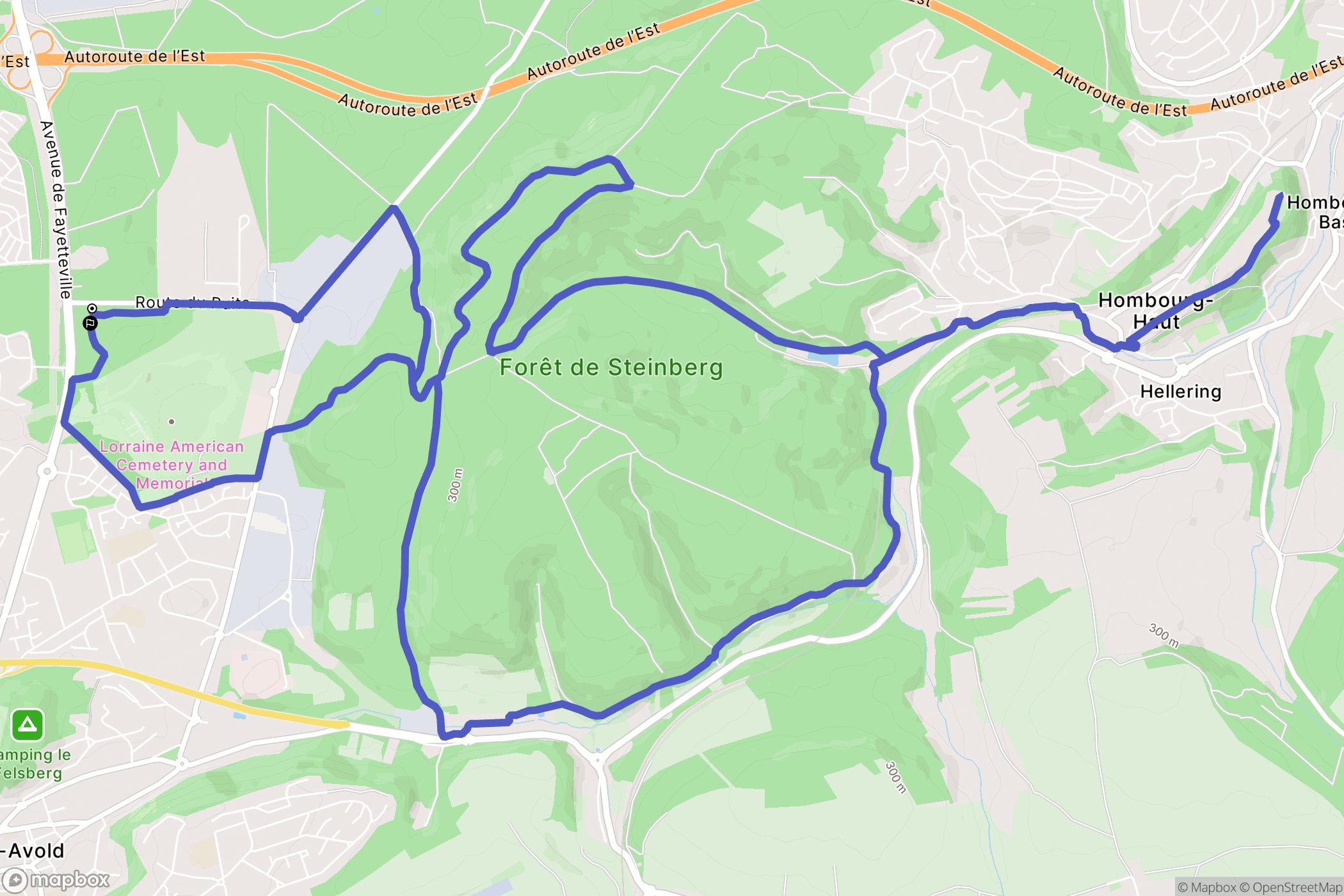 Saint-Avold : carte du parcours de randonnée - France