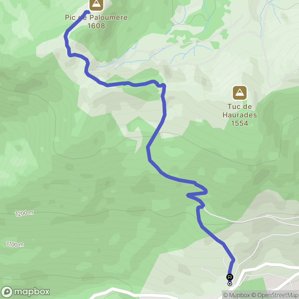 Portet-d'Aspet : carte du parcours de randonnée - France