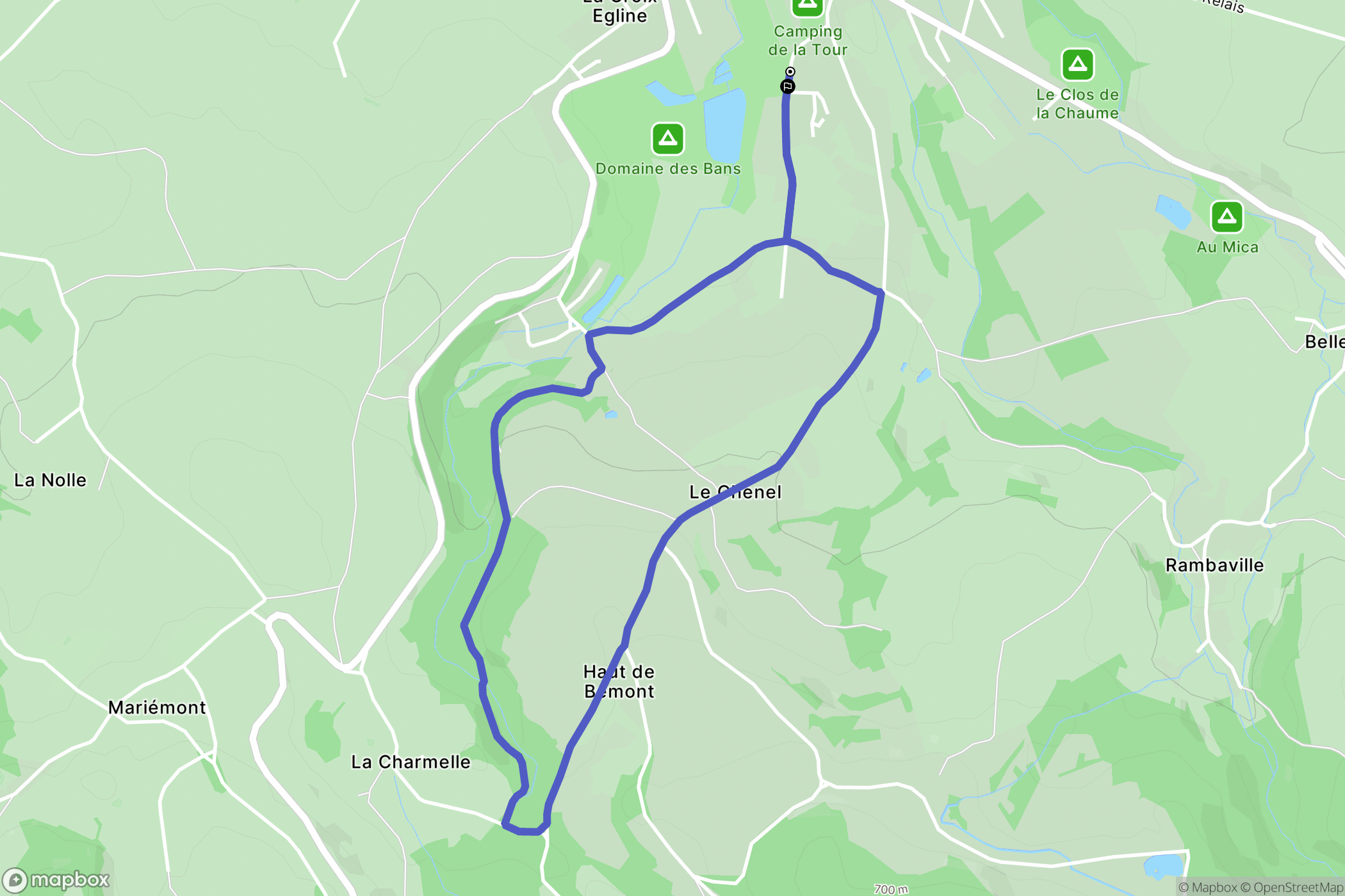 Corcieux : carte du parcours de randonnée - France