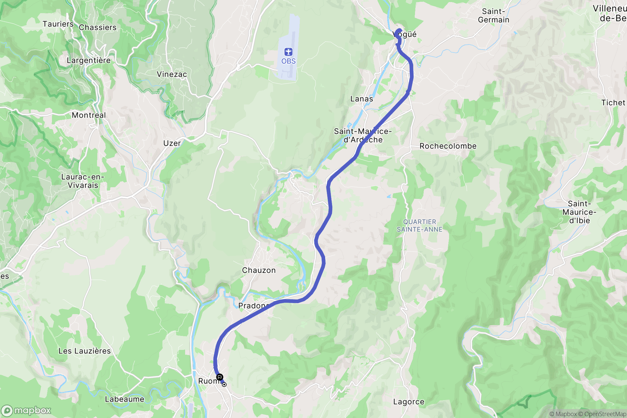 Ruoms: routekaart voor buitenactiviteiten - France