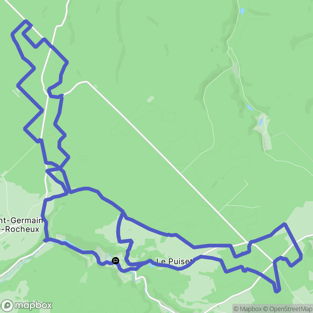 Rochefort-sur-Brévon : carte du parcours de randonnée - France