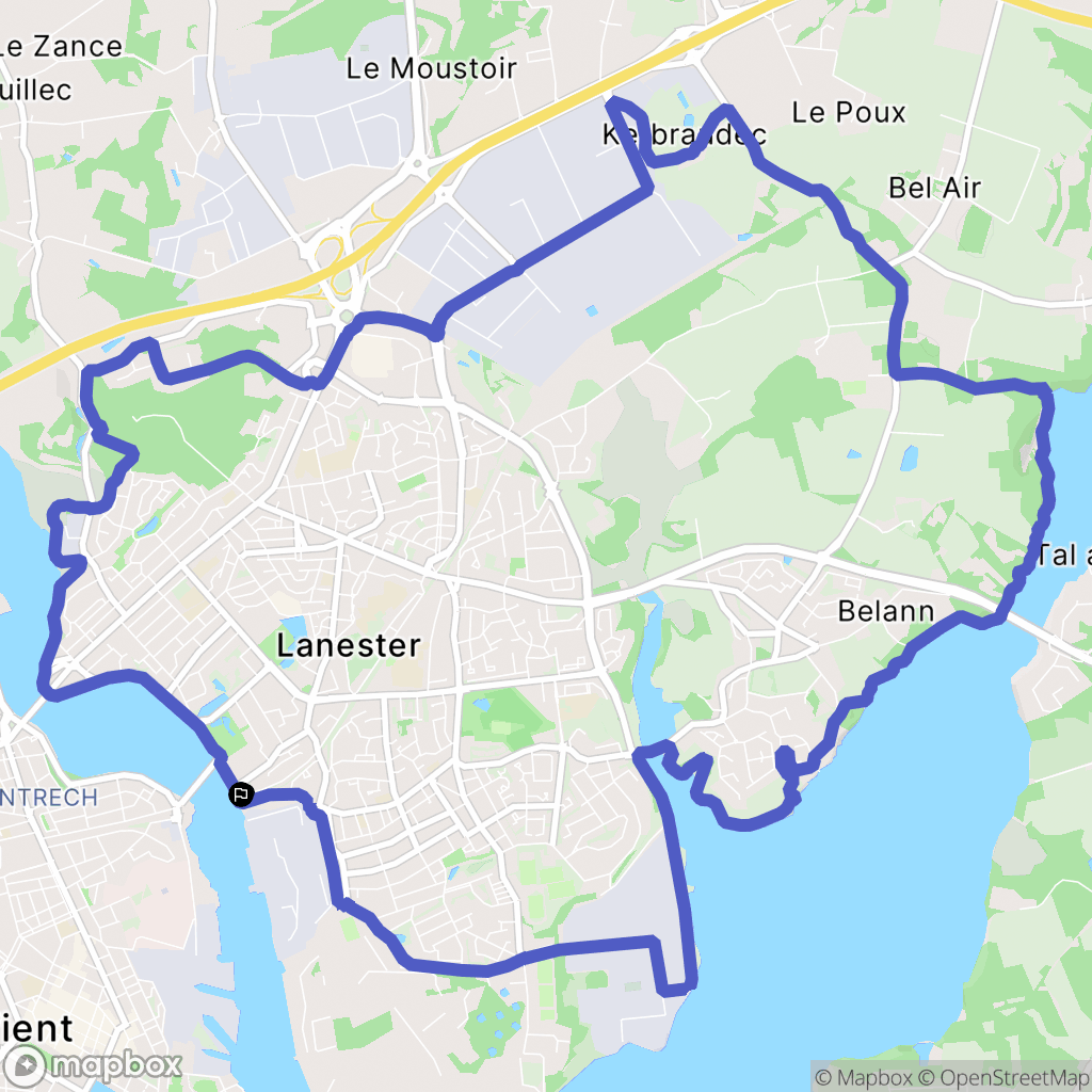 Lanester : carte du parcours de randonnée - France