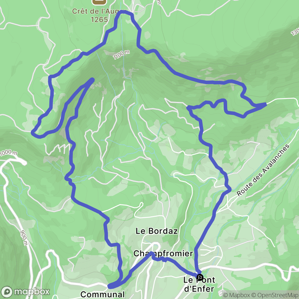 Champfromier : carte du parcours de randonnée - France