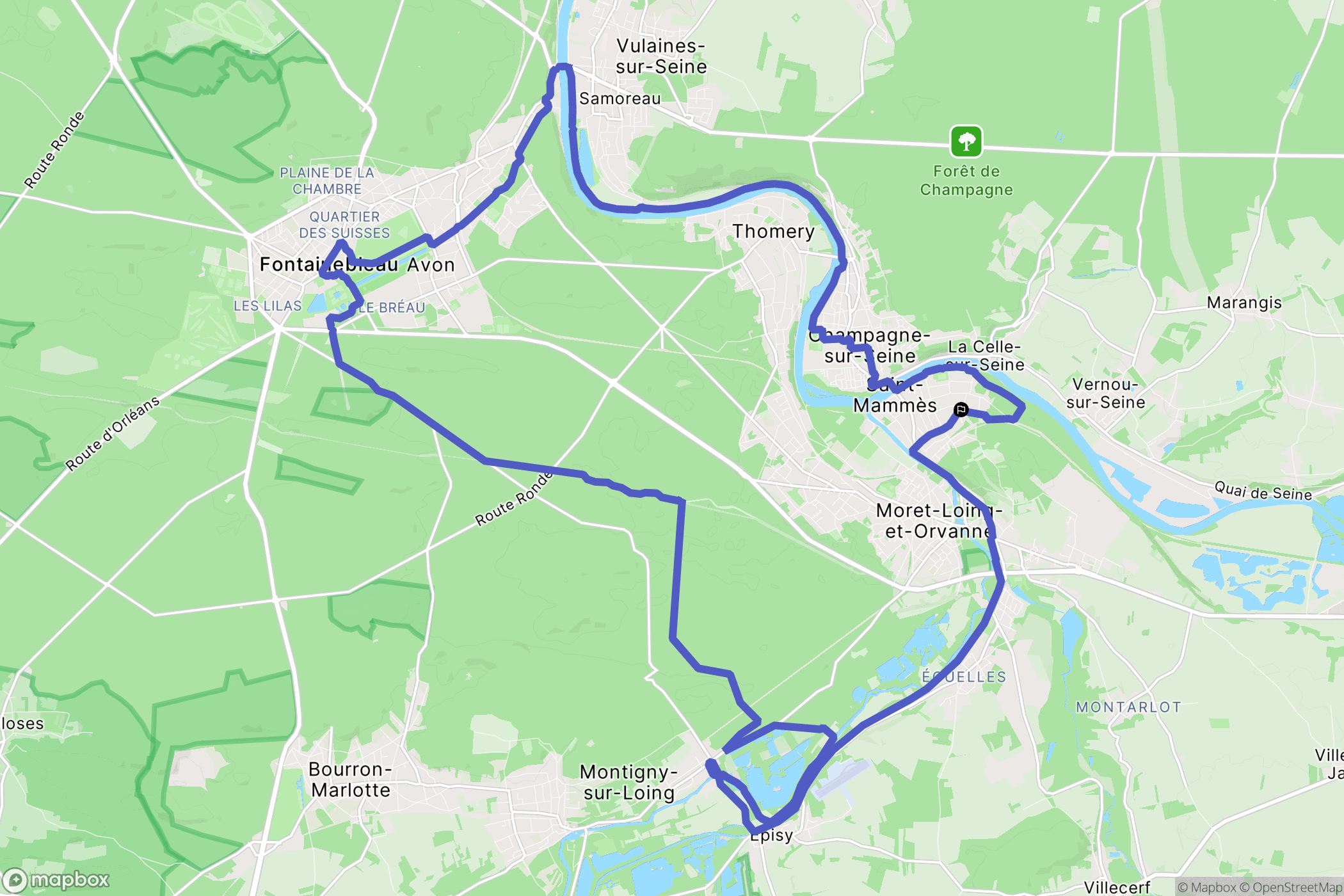 Saint-Mammès : carte du parcours de randonnée - France
