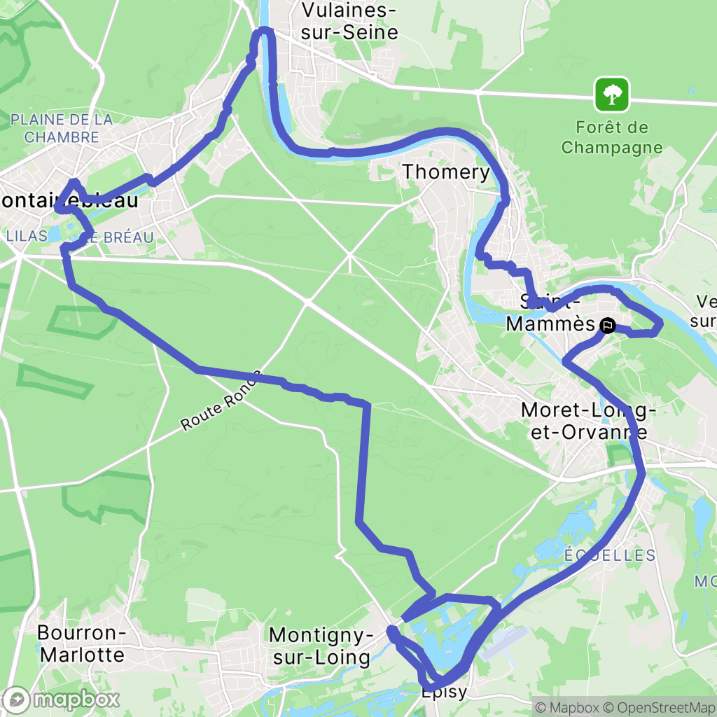 Saint-Mammès : carte du parcours de randonnée - France