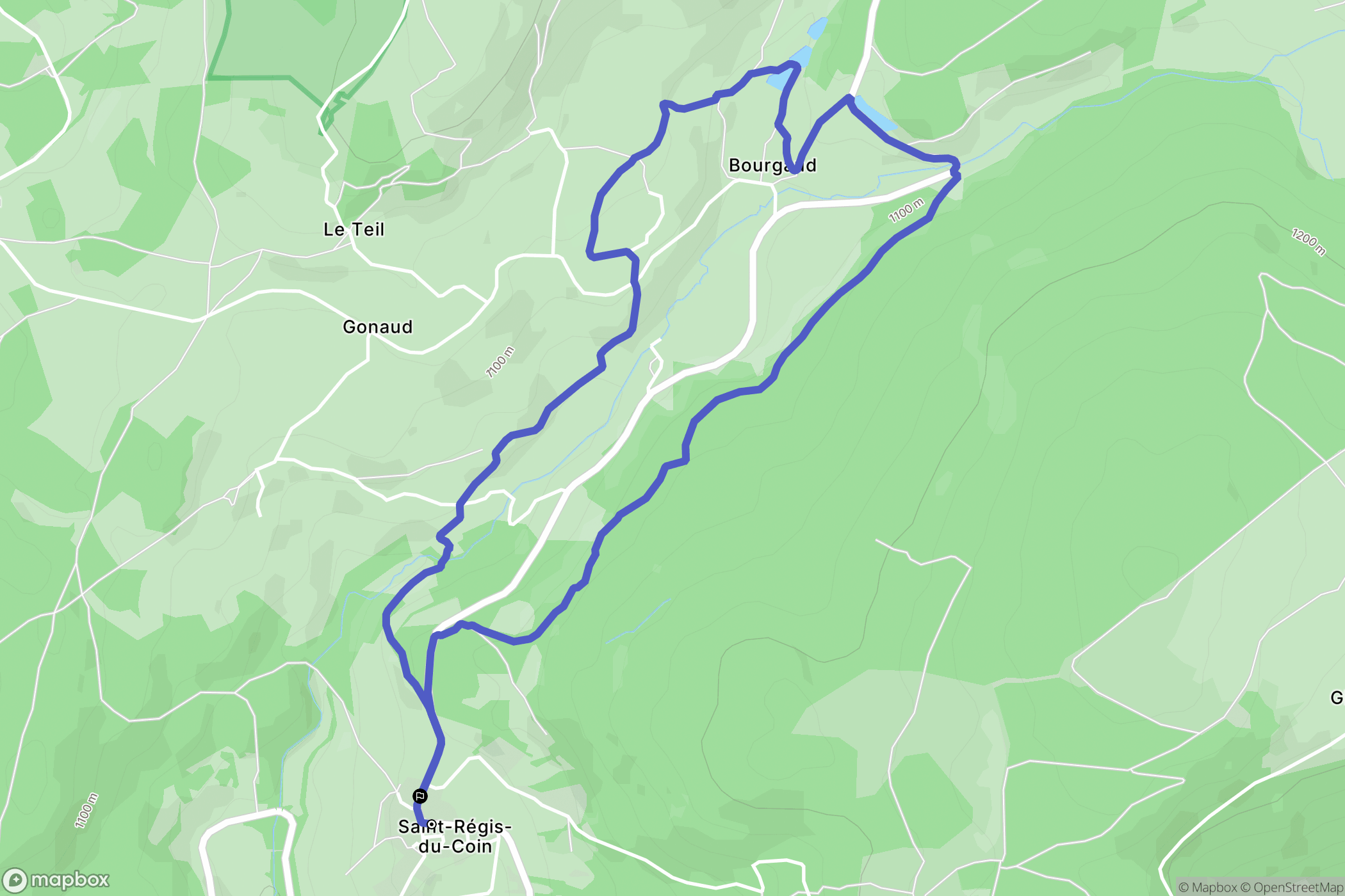 Saint-Régis-du-Coin : carte du parcours de randonnée - France