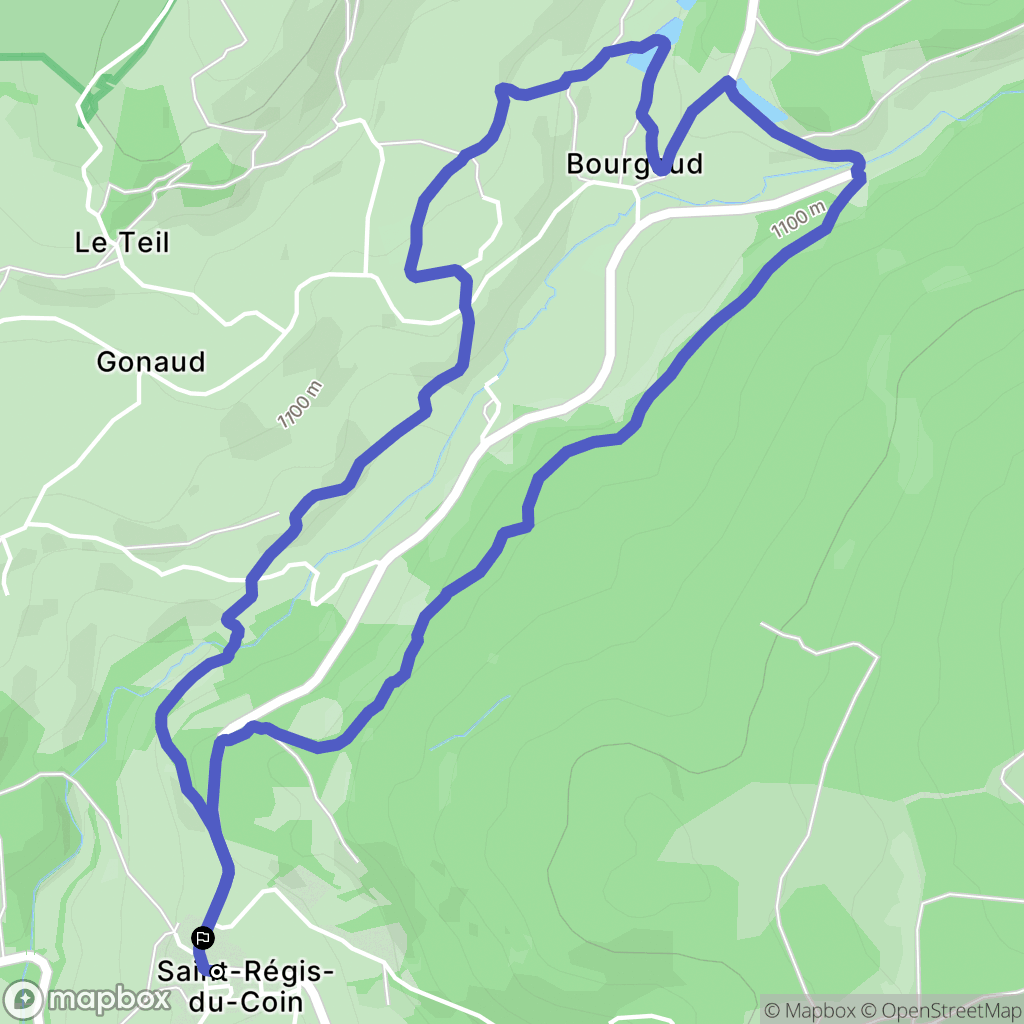Saint-Régis-du-Coin : carte du parcours de randonnée - France