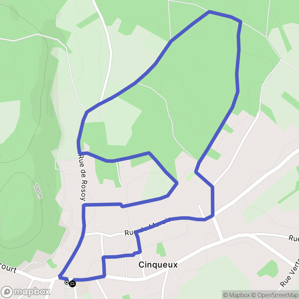 Cinqueux : carte du parcours de randonnée - France