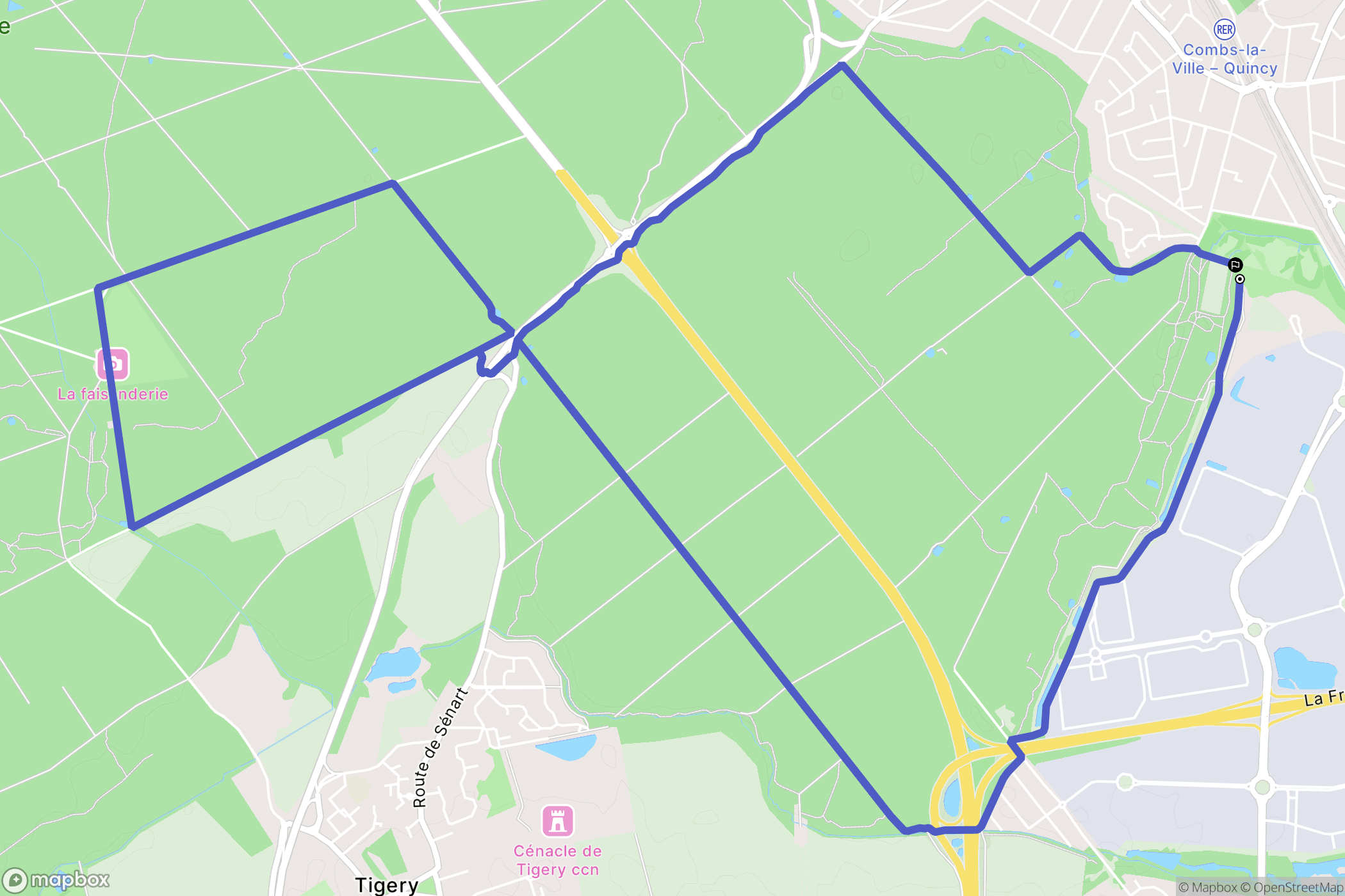 Combs-la-Ville : carte du parcours de randonnée - France