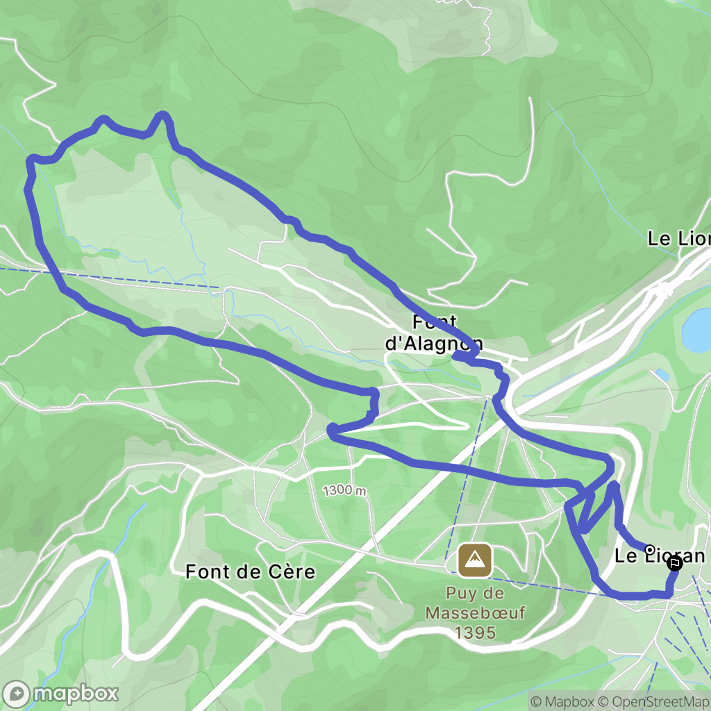 Laveissière : carte du parcours de randonnée - France