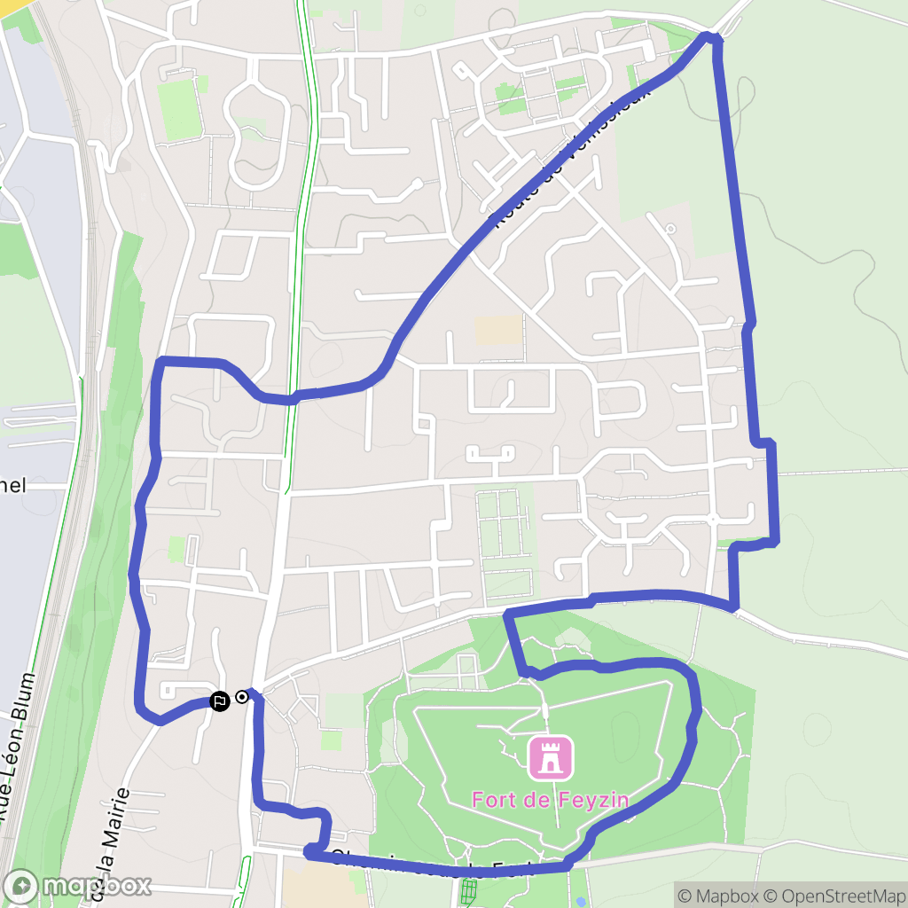 Feyzin : carte du parcours de randonnée - France
