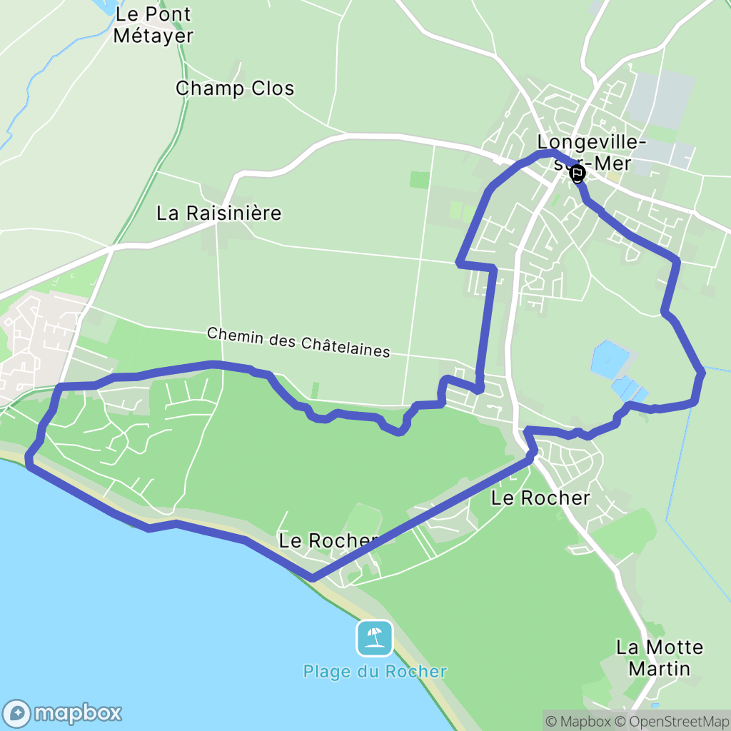 Longeville-sur-Mer : carte du parcours de randonnée - France