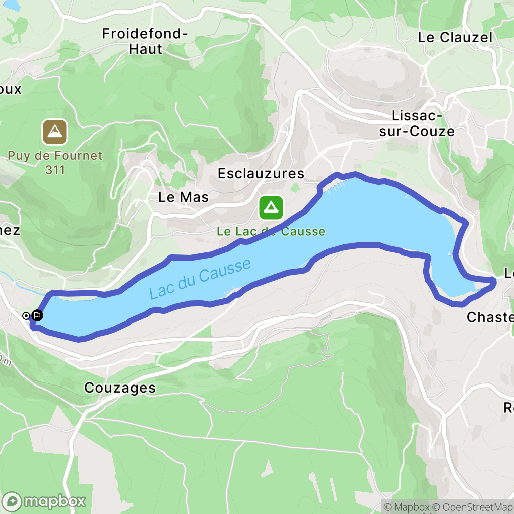 Saint-Cernin-de-Larche : carte du parcours de randonnée - France