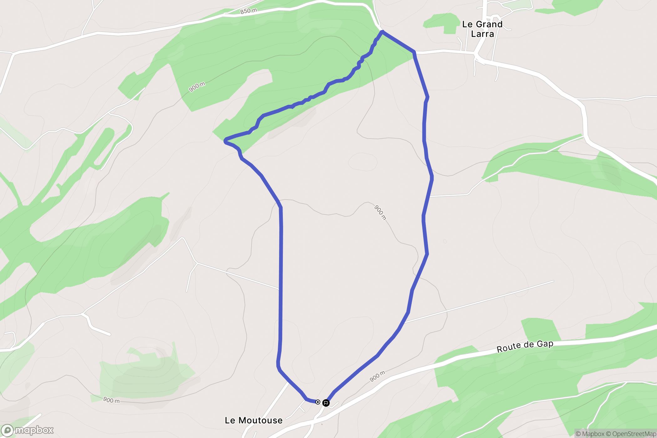 Rambaud : carte du parcours de randonnée - France