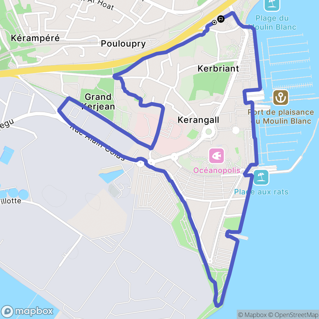 Brest : carte du parcours de randonnée - France