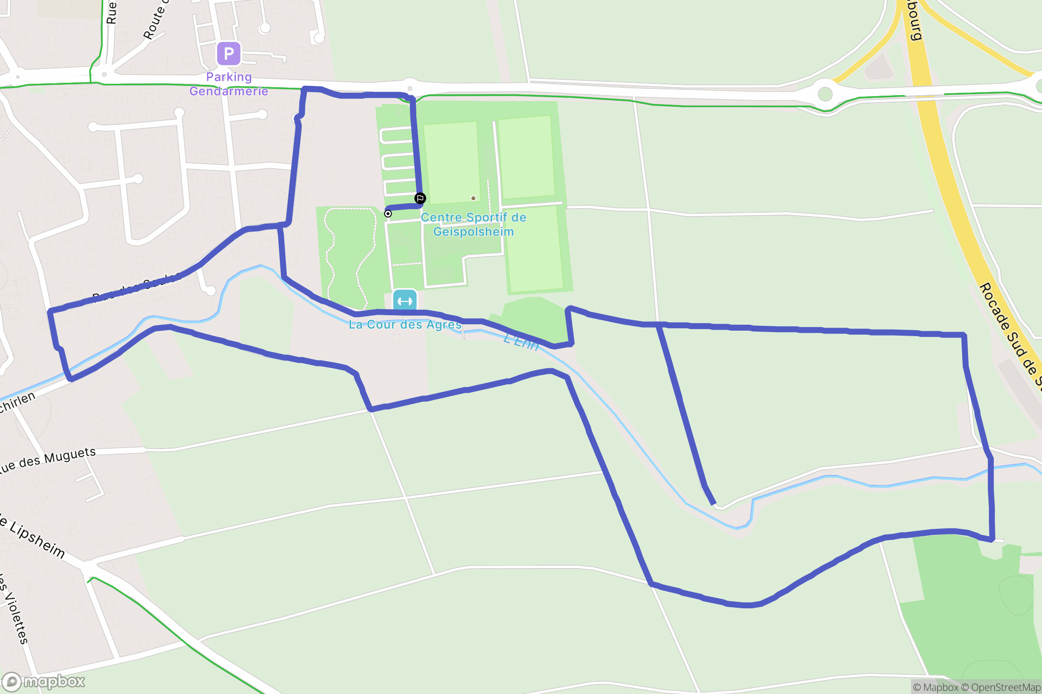 Geispolsheim : carte du parcours de randonnée - France
