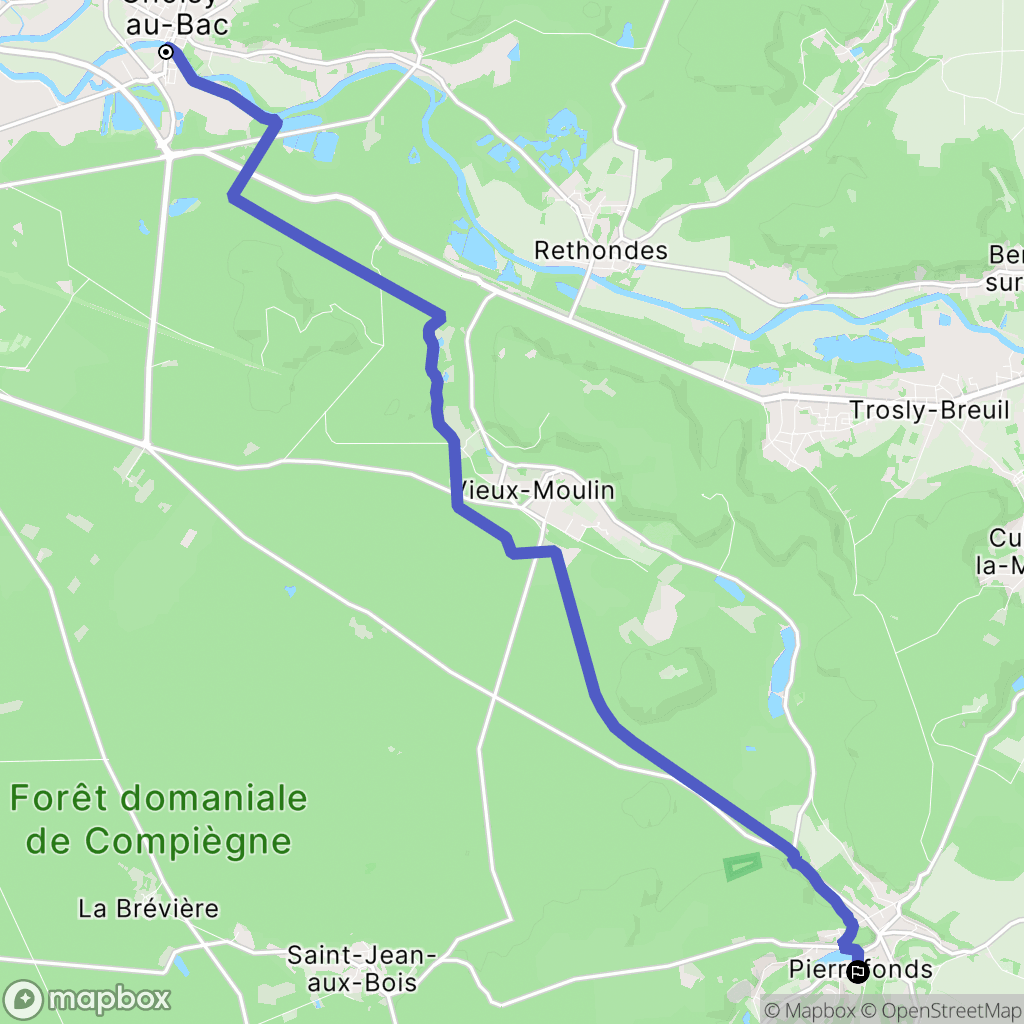 Choisy-au-Bac : carte du parcours de randonnée - France