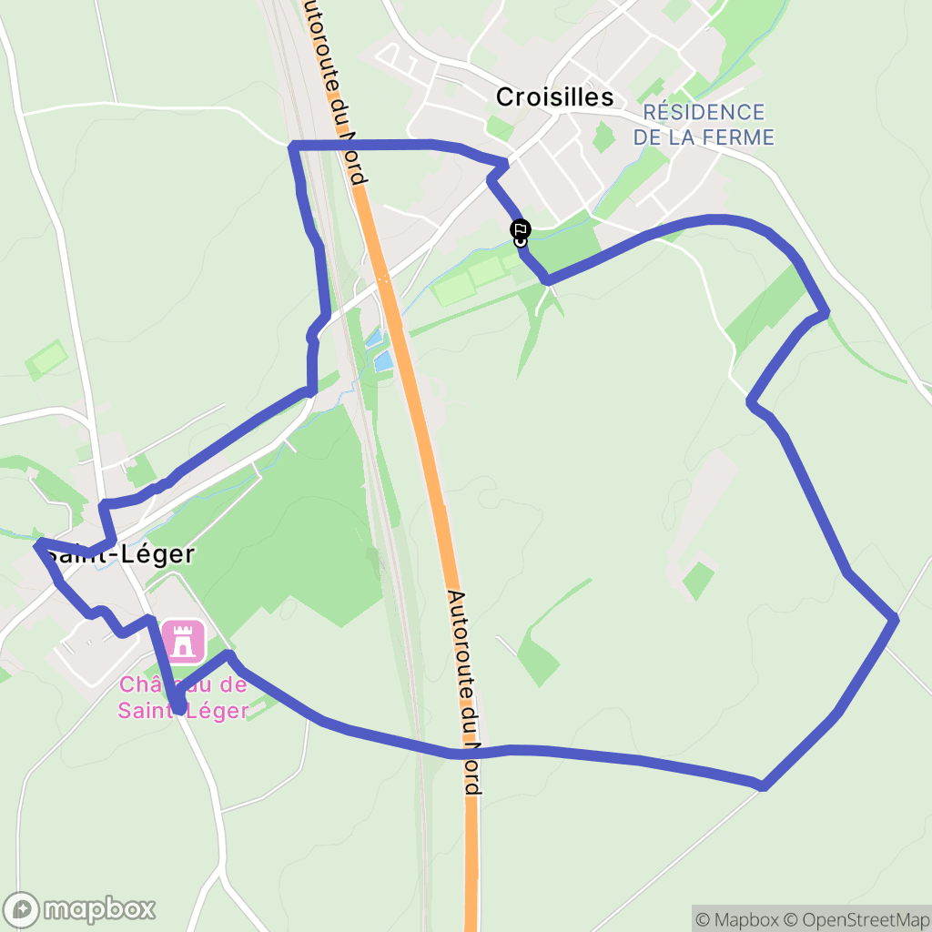 Croisilles : carte du parcours de randonnée - France