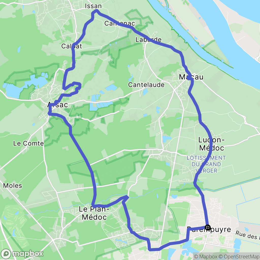 Parempuyre : carte du parcours de randonnée - France