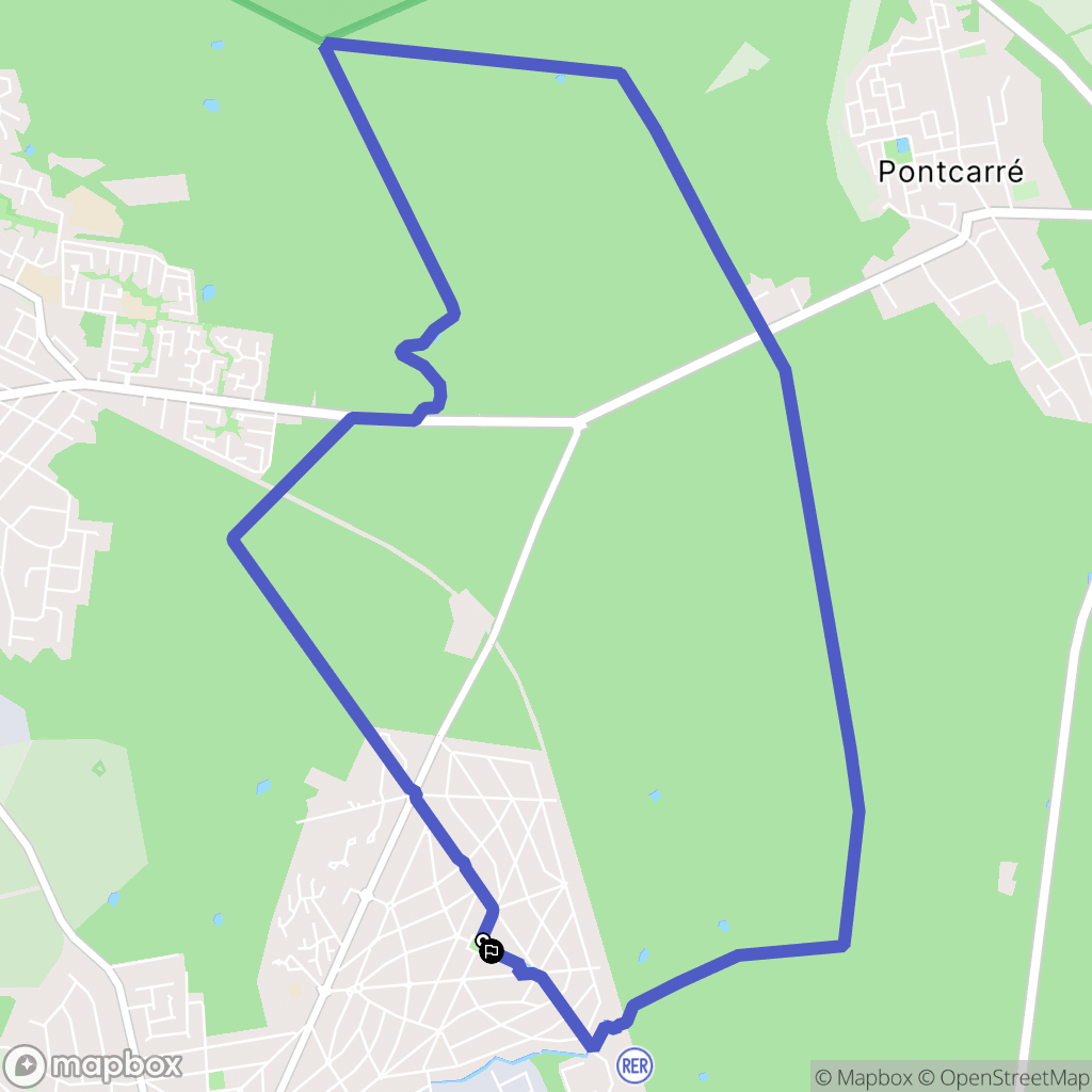 Ozoir-la-Ferrière : carte du parcours de randonnée - France