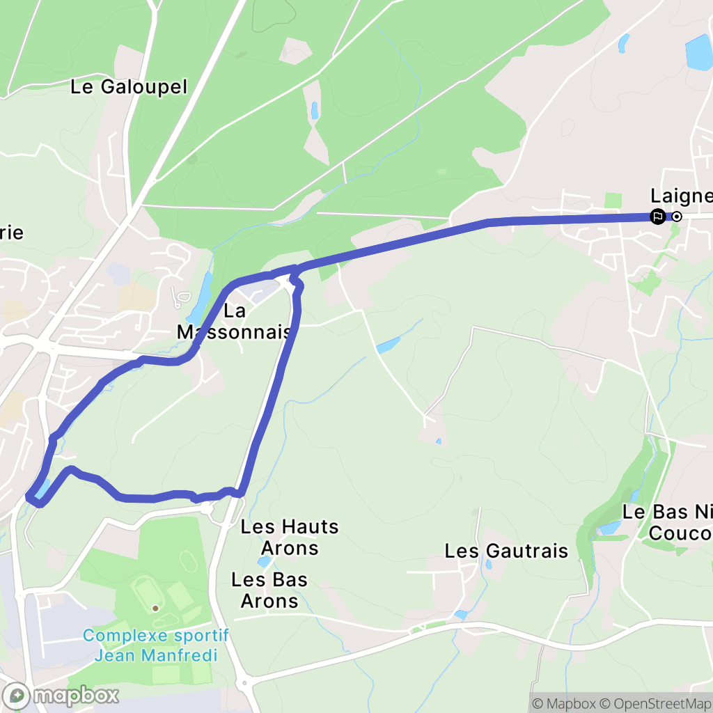 Laignelet : carte du parcours de randonnée - France