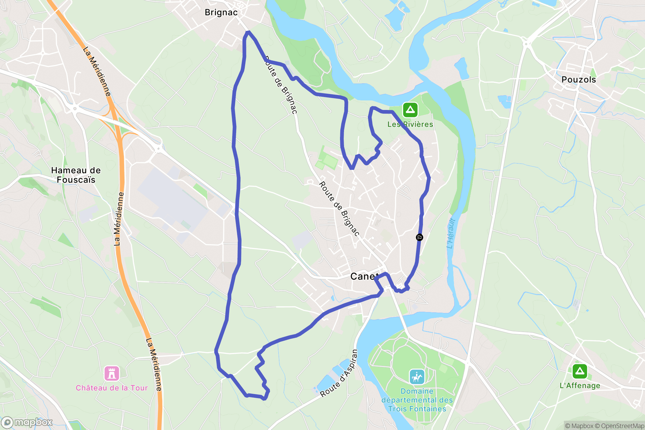 Canet : carte du parcours de randonnée - France
