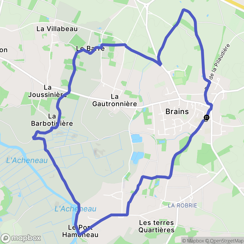 Brains : carte du parcours de randonnée - France