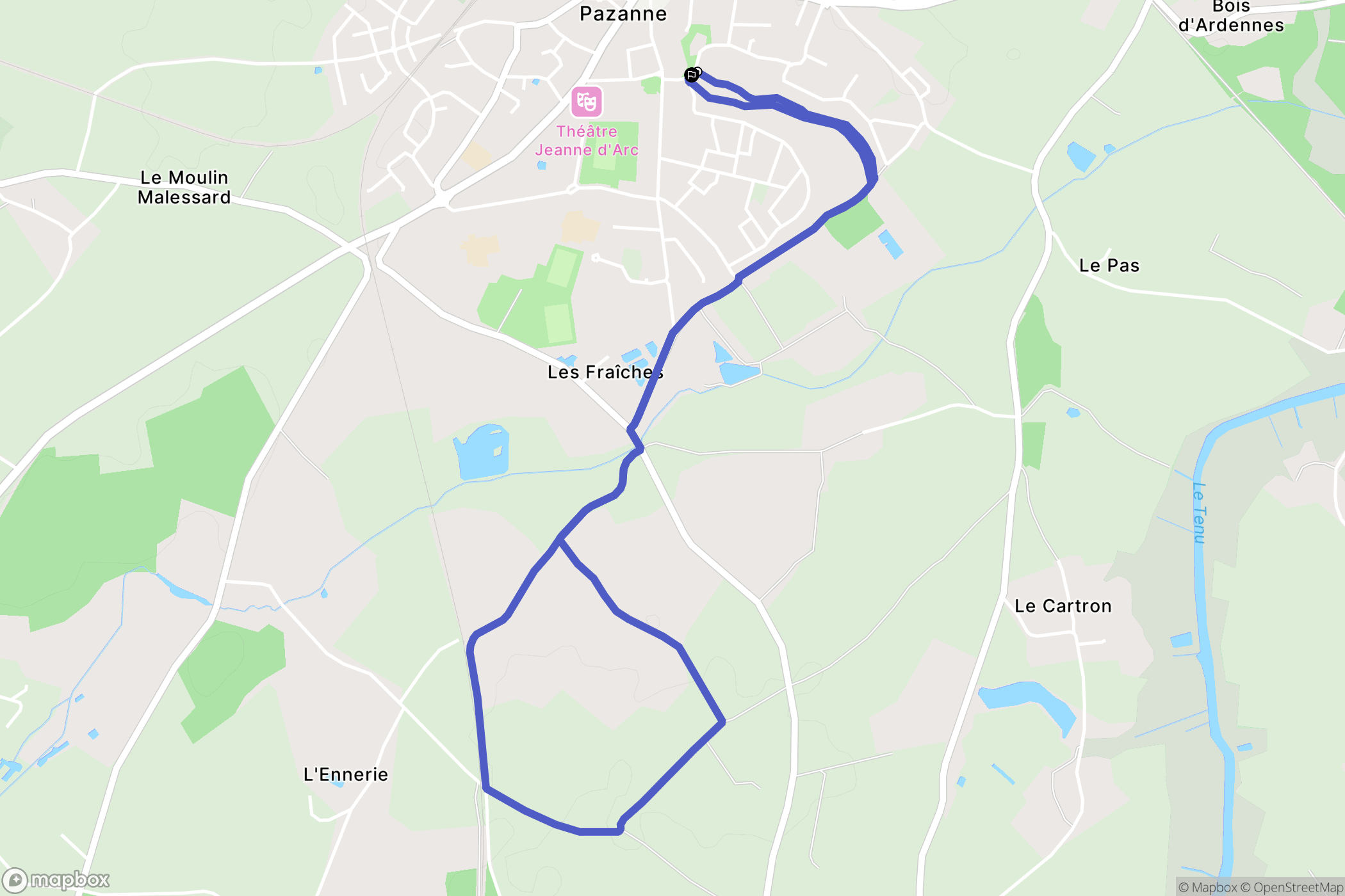 Sainte-Pazanne : carte du parcours de randonnée - France