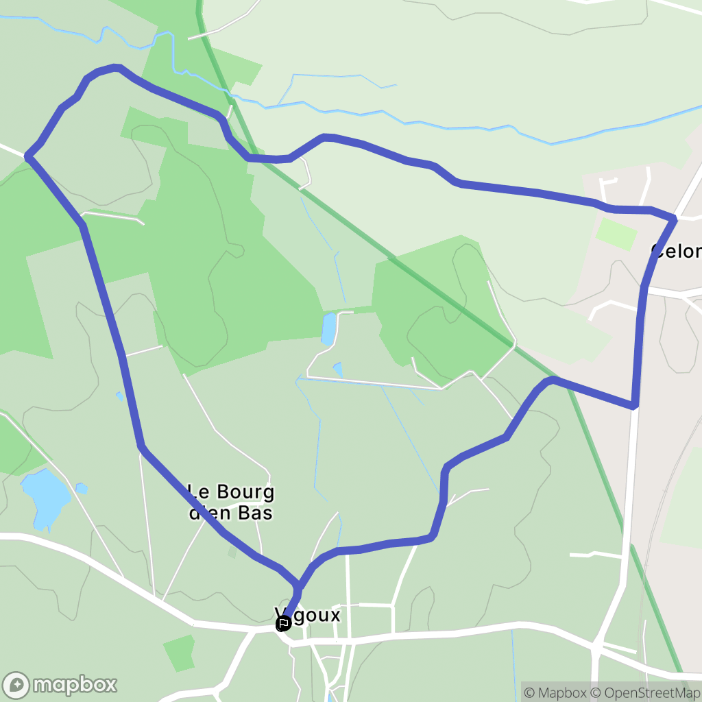 Vigoux : carte du parcours de randonnée - France