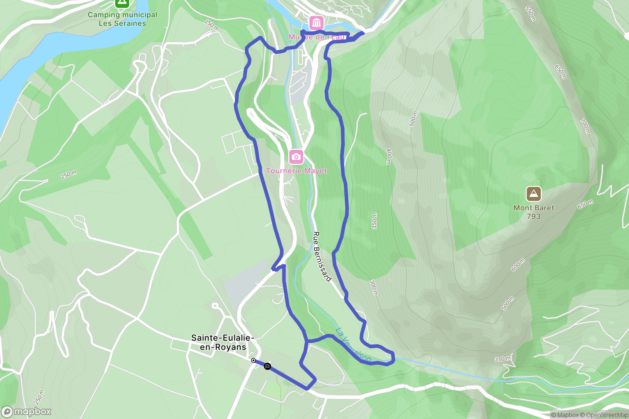 Sainte-Eulalie-en-Royans : carte du parcours de randonnée - France