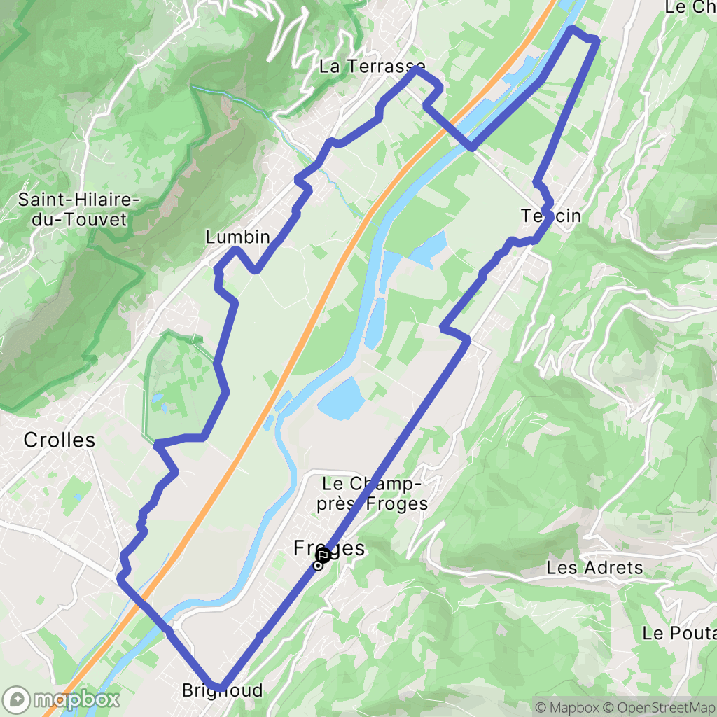 Froges : carte du parcours de randonnée - France