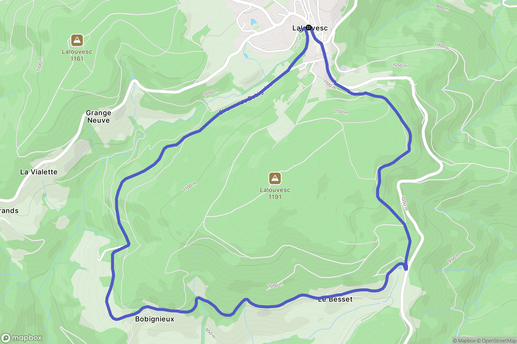 Lalouvesc : carte du parcours de randonnée - France
