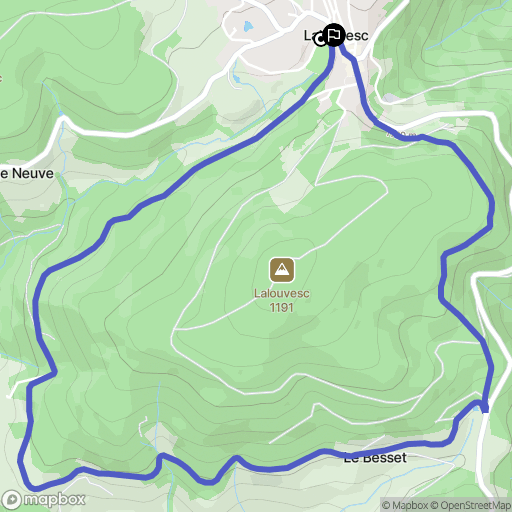 Lalouvesc : carte du parcours de randonnée - France