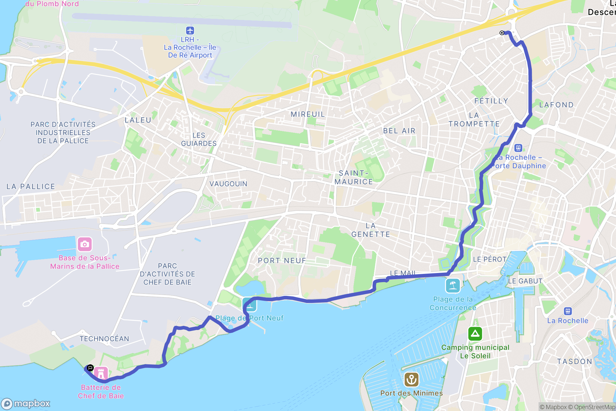 Lagord : carte du parcours de randonnée - France