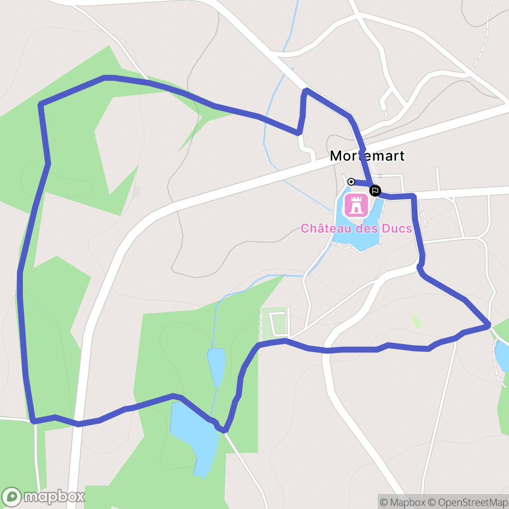 Mortemart : carte du parcours de randonnée - France