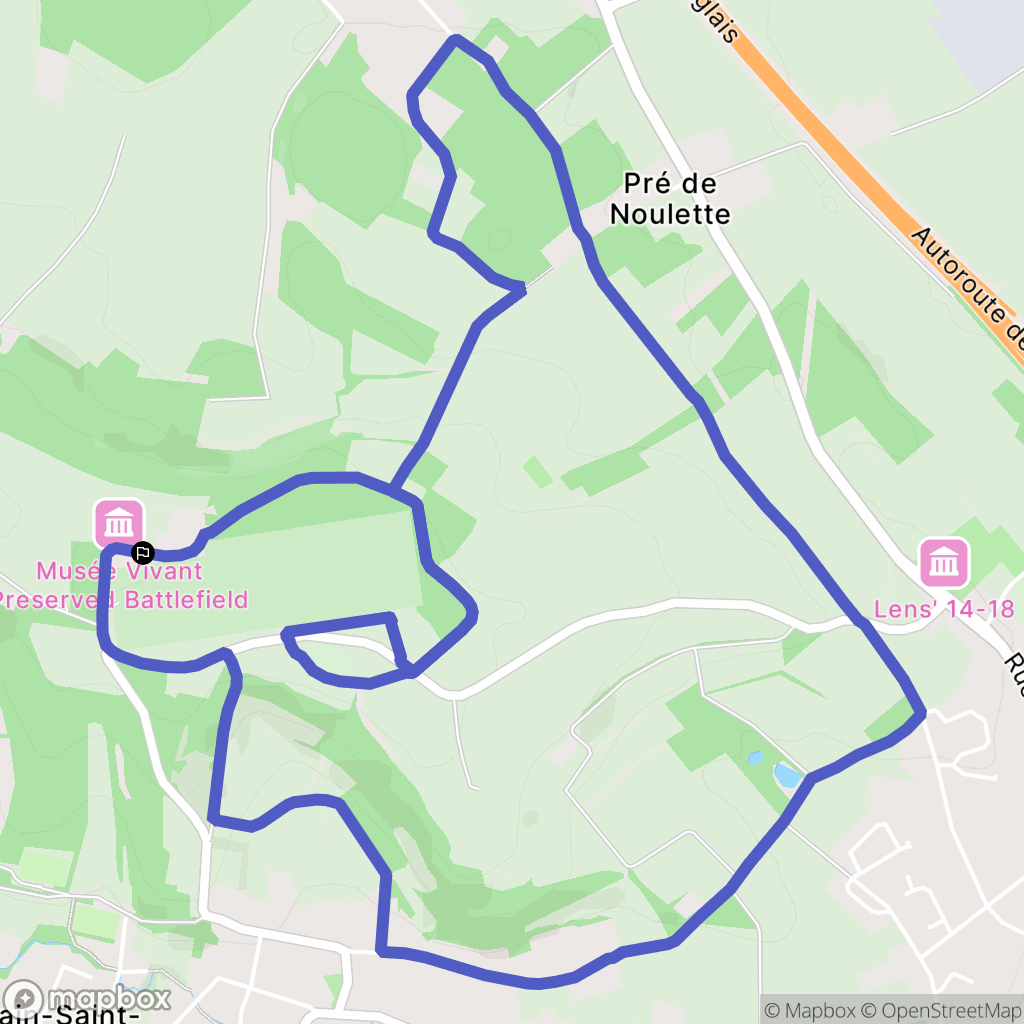 Ablain Saint Nazaire : carte du parcours de randonnée - France