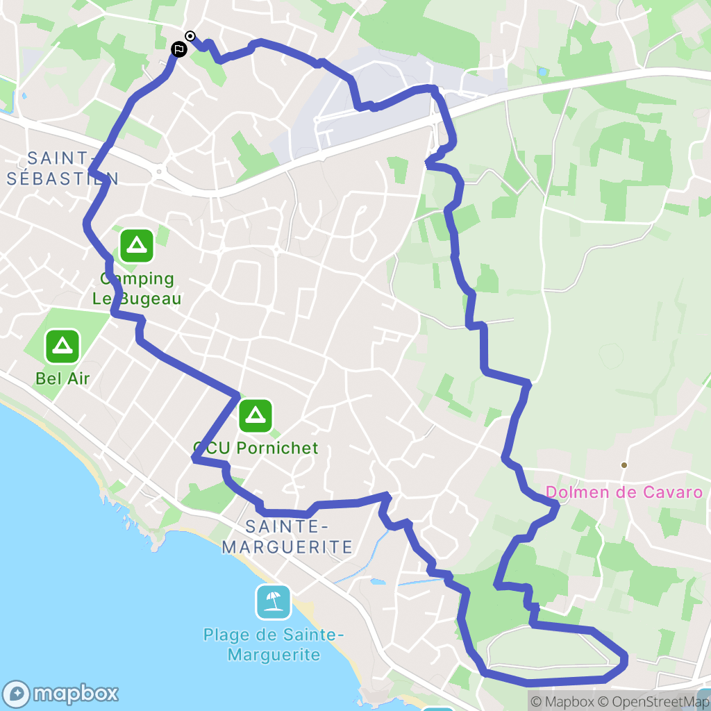 Pornichet : carte du parcours de randonnée - France