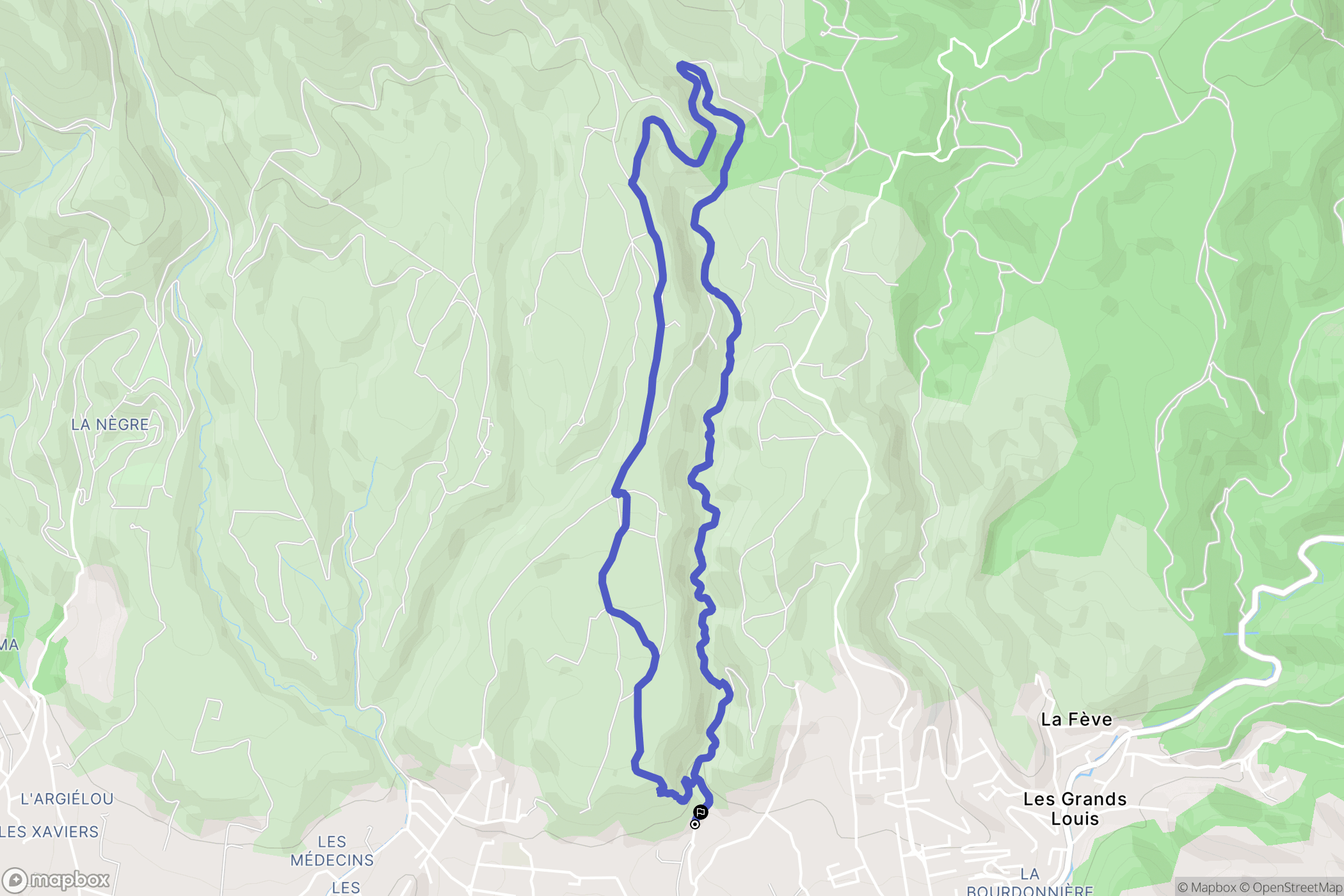 Allauch : carte du parcours de randonnée - France