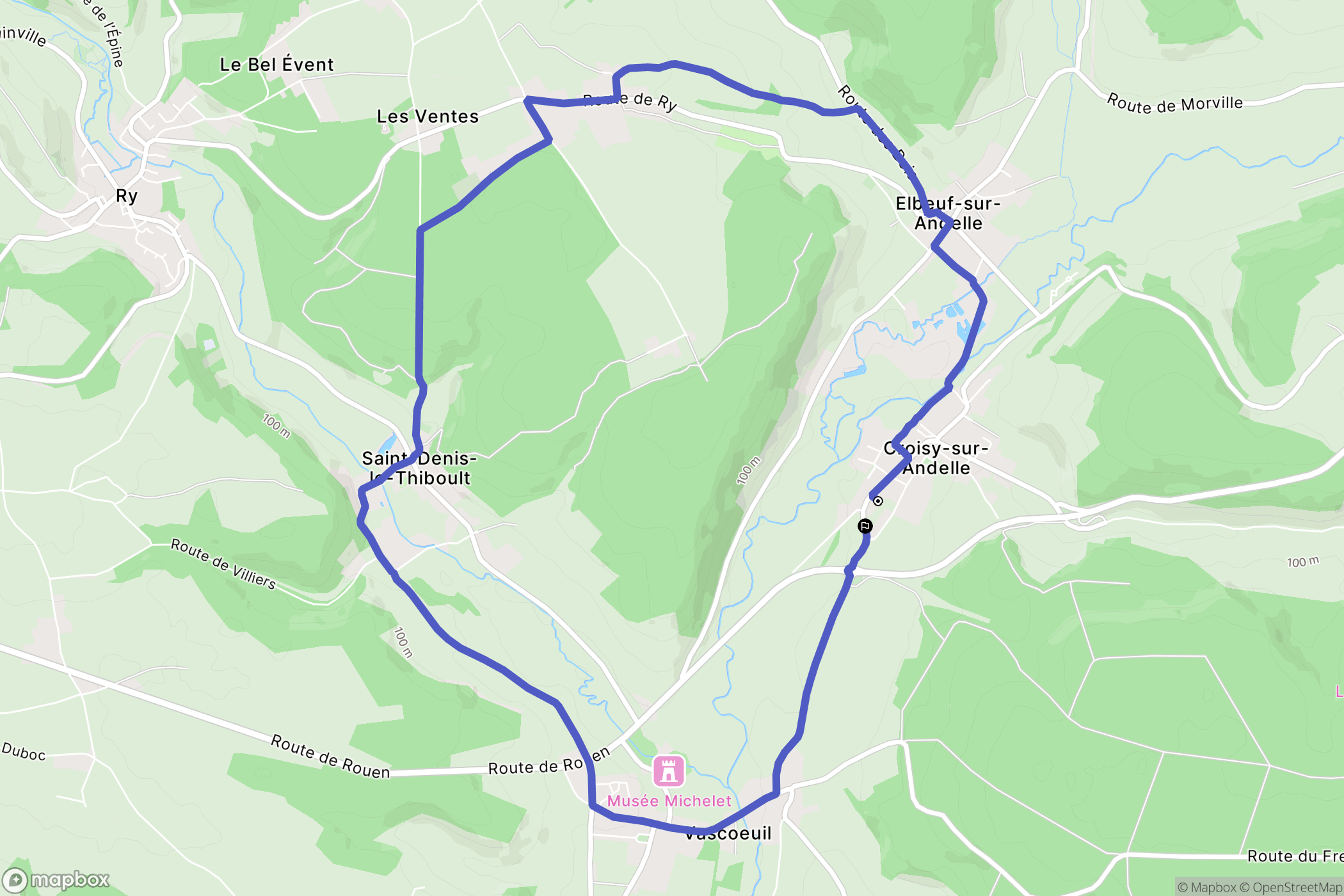 Croisy-sur-Andelle : carte du parcours de randonnée - France