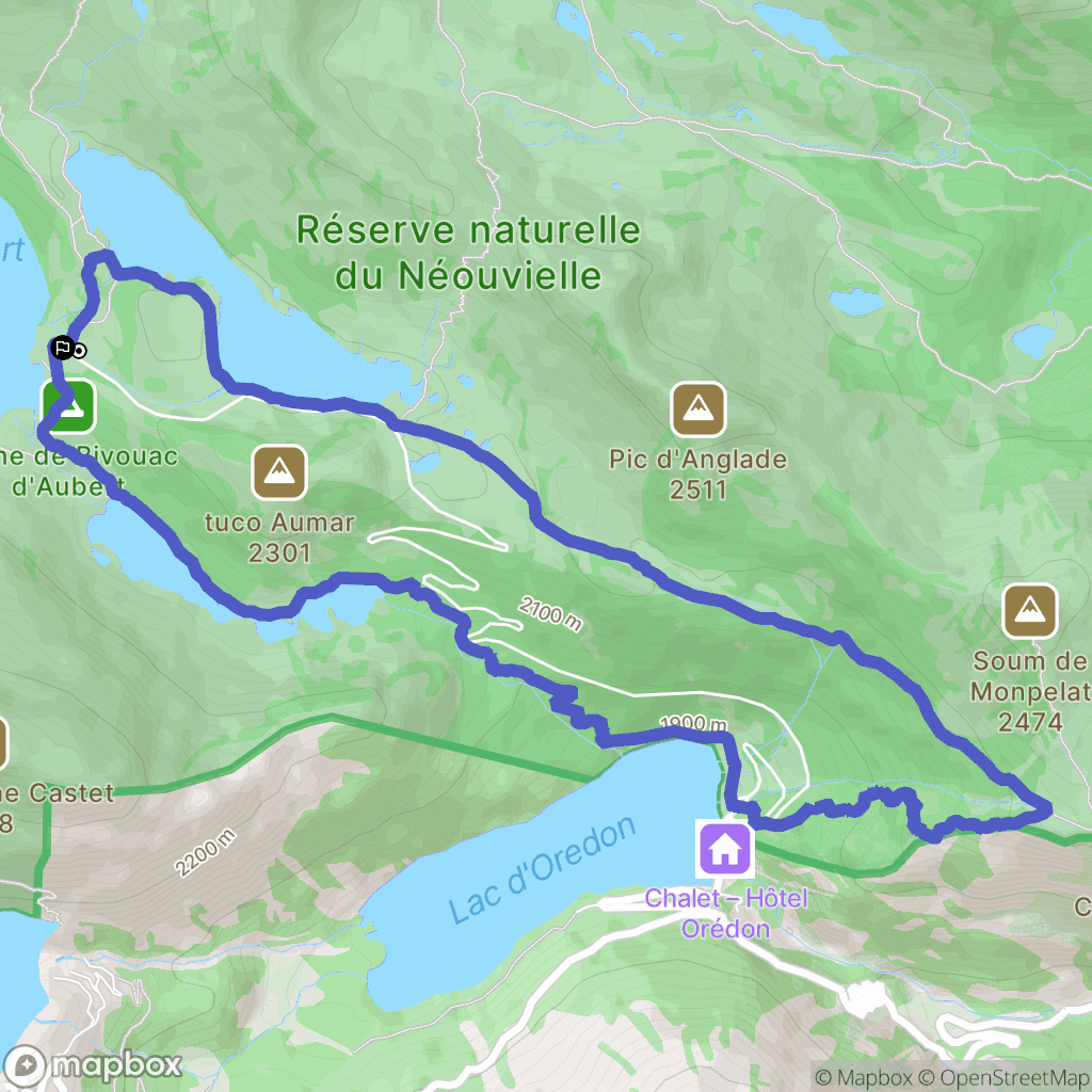 Luz Saint sauveur : carte du parcours de randonnée - France