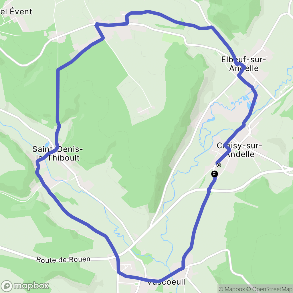 Croisy-sur-Andelle : carte du parcours de randonnée - France