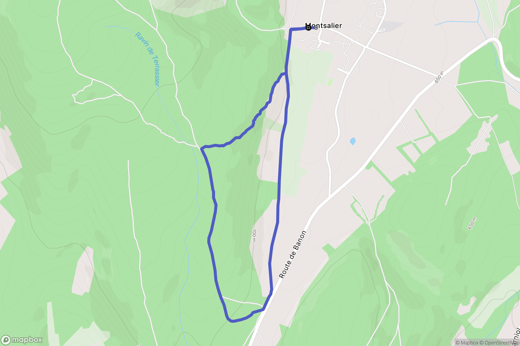 Montsalier : carte du parcours de randonnée - France