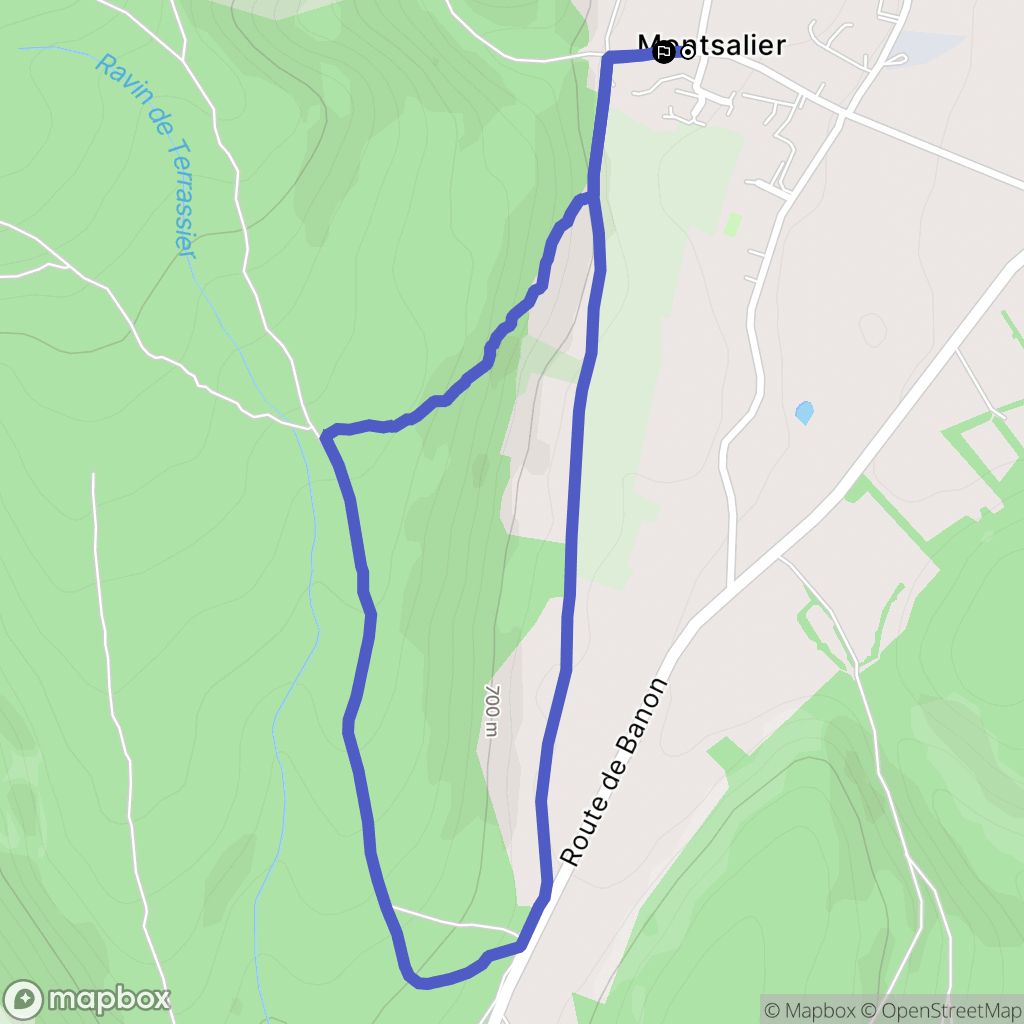 Montsalier : carte du parcours de randonnée - France