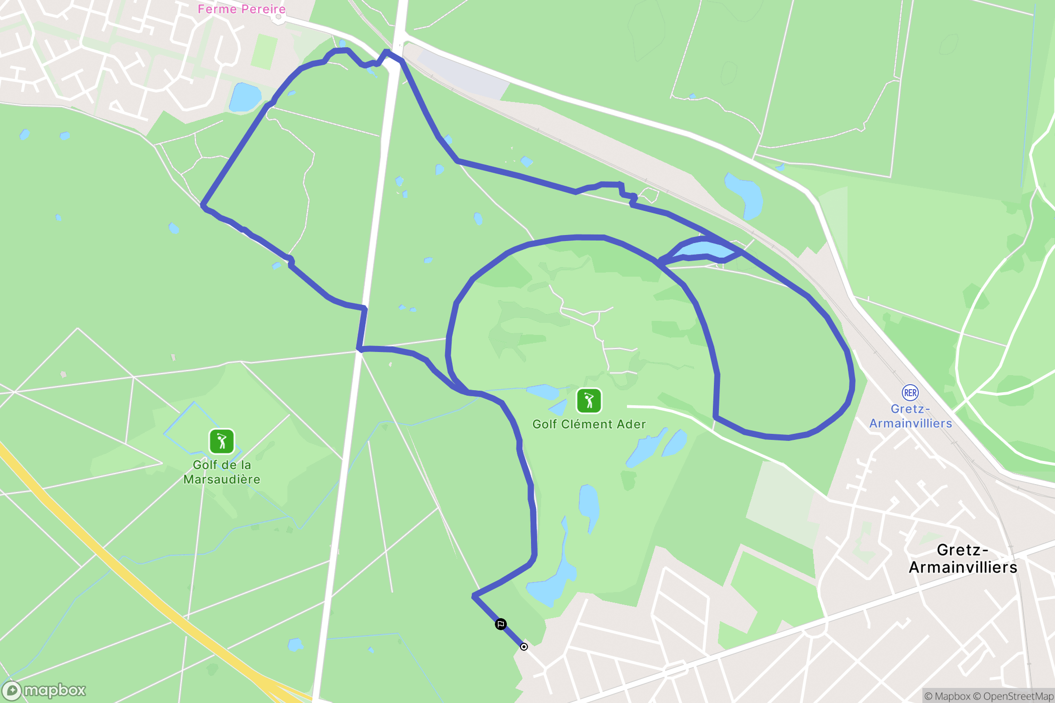 Gretz-Armainvilliers : carte du parcours de randonnée - France