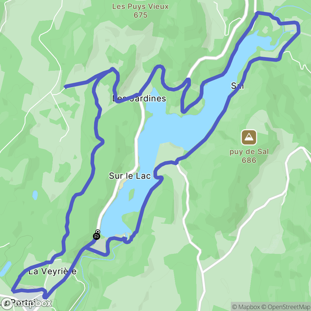 Treignac : carte du parcours de randonnée - France