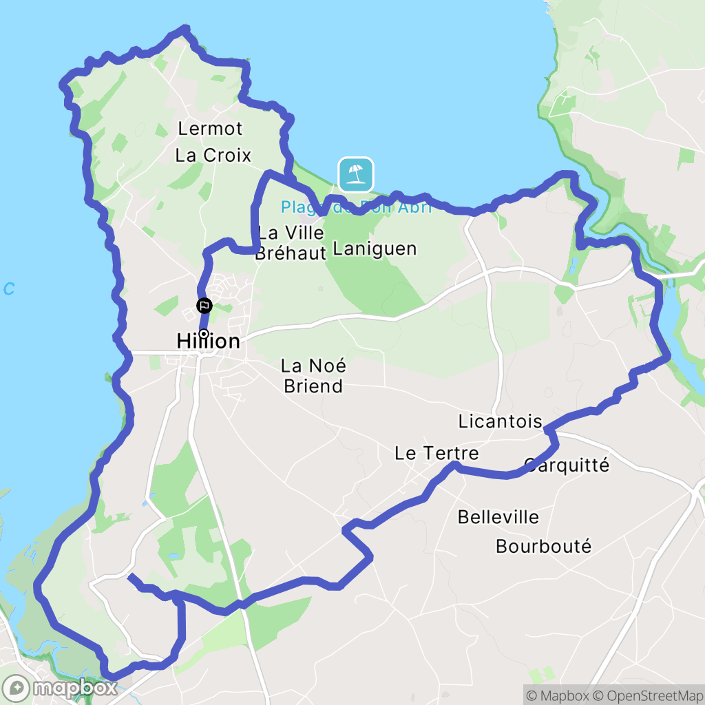 Hillion : carte du parcours de randonnée - France