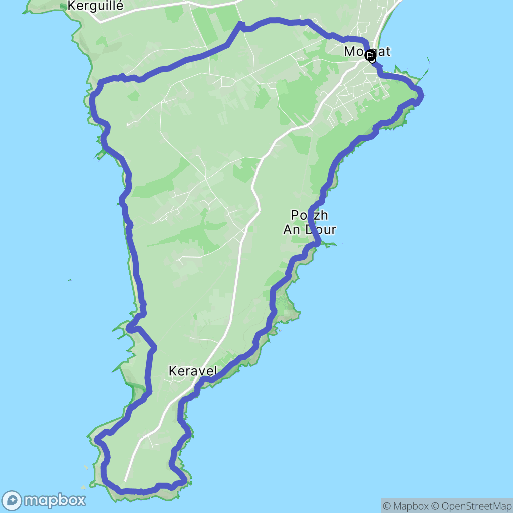 Crozon : carte du parcours de randonnée - France