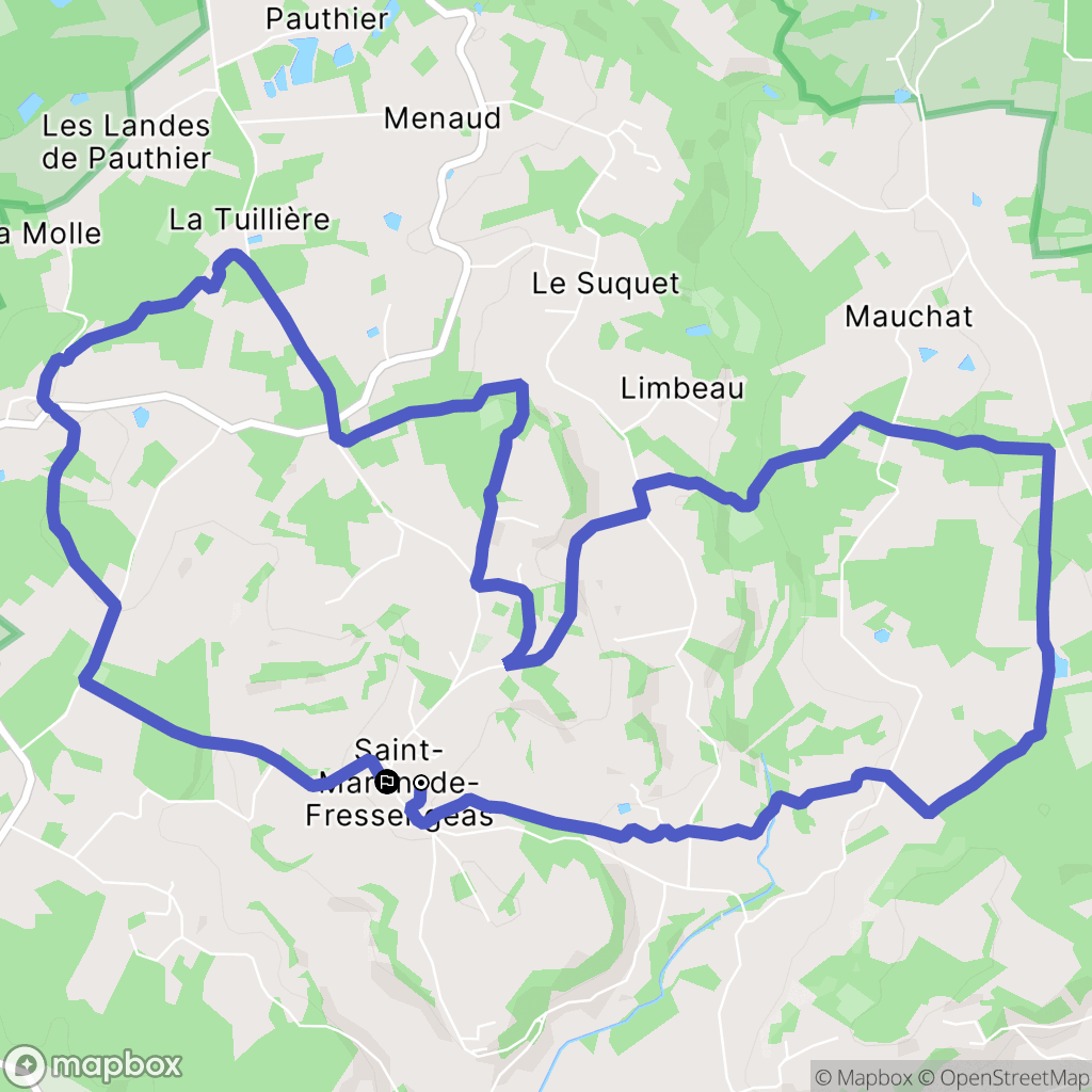 Saint-Martin-de-Fressengeas : carte du parcours de randonnée - France