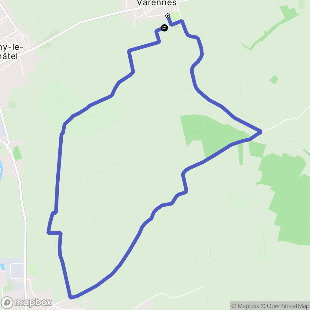 Varennes : carte du parcours de randonnée - France